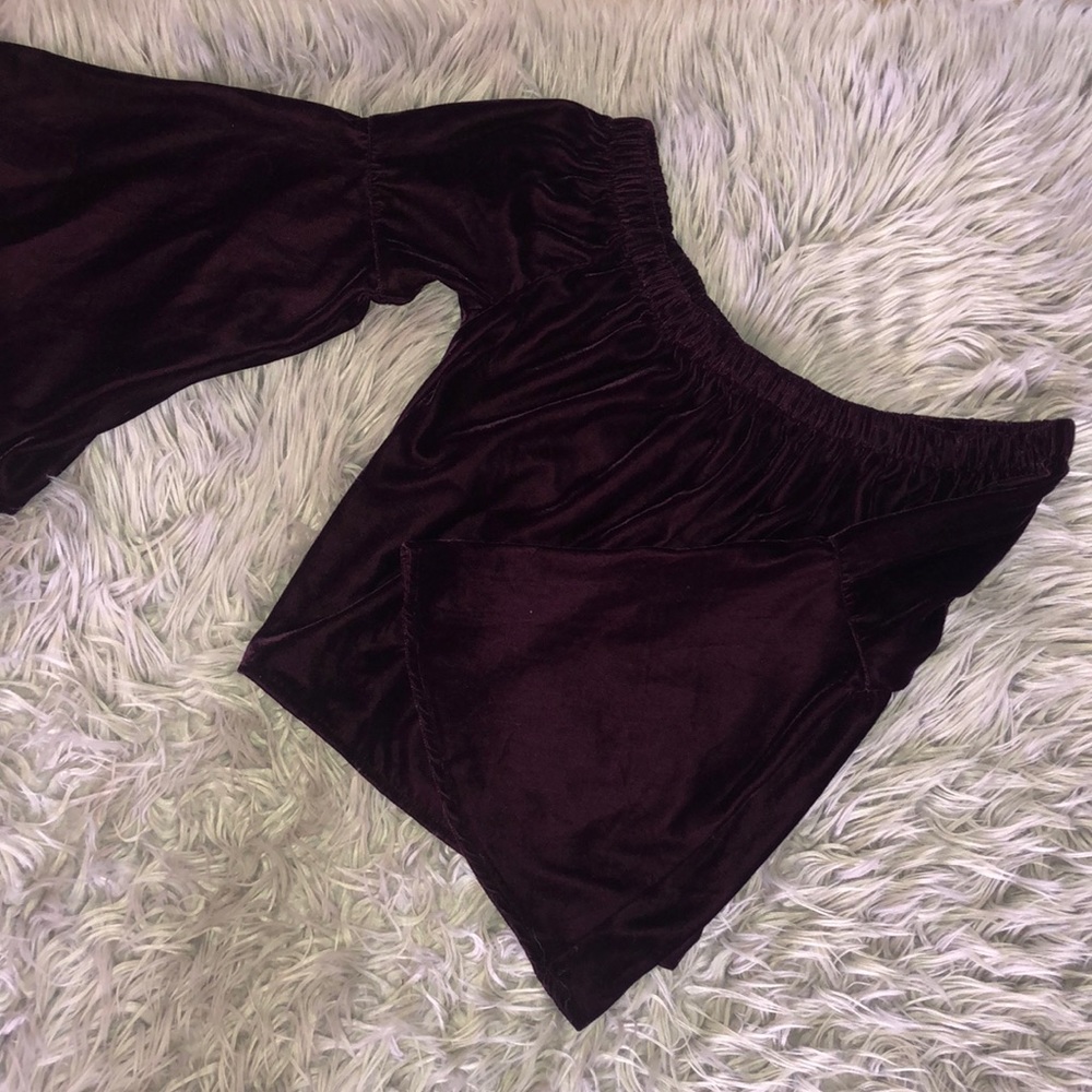 Maroon velvet shirt